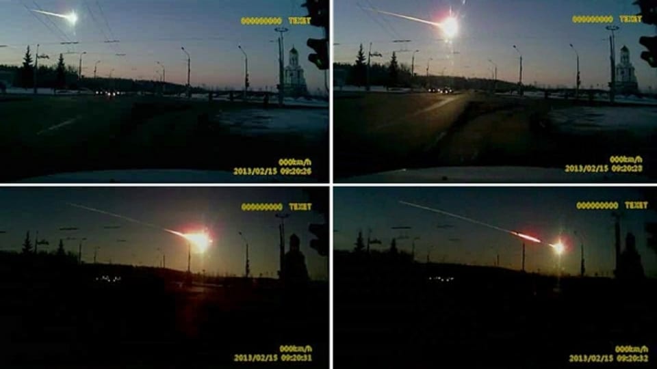 Von Kameras festgehalten: Der Meteoriteneinschlag vor 5 Jahren in Tscheljabinsk.