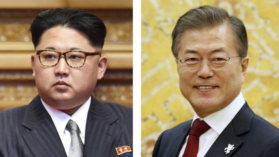 Der nordkoreanische Machthaber Kim Jong Un und der südkoreanische Präsidenten Moon Jae.