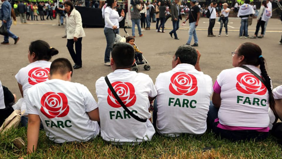 FARC-Unterstützer FARC an einer politischen Veranstaltung in Bogota am 27. Januar 2018.