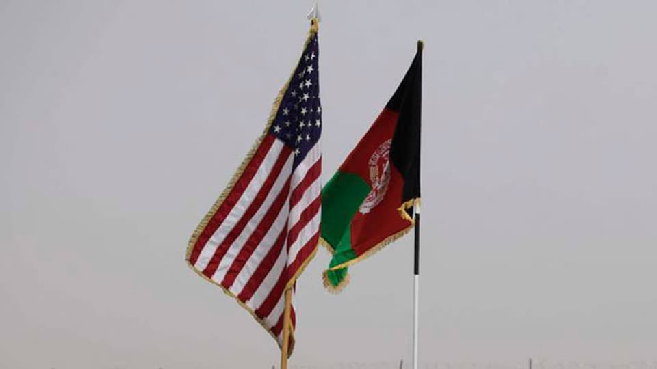 Fahne USA und Afghanistan.