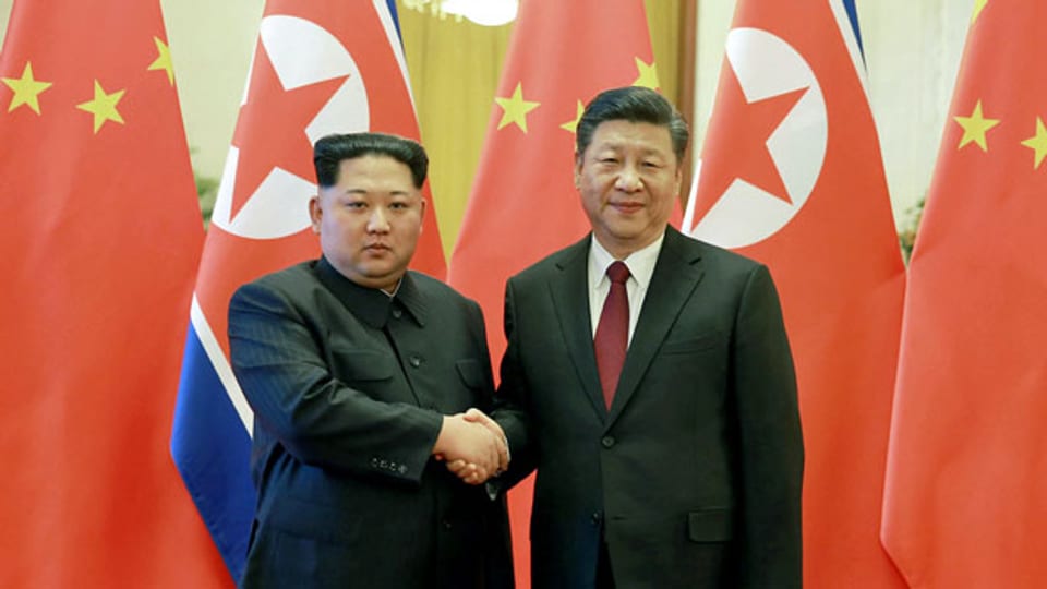 Der nordkoreanische Führer Kim Jong-un (li) und sein chinesischer Amtskollege Xi Jinping.