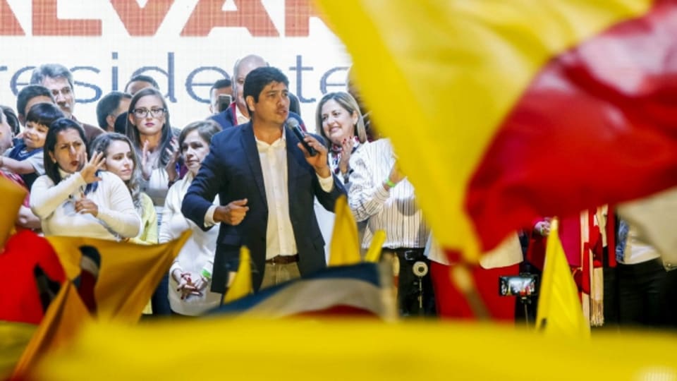 Costa Ricas neuer Präsident Carlos Alvarado bei der Siegesrede