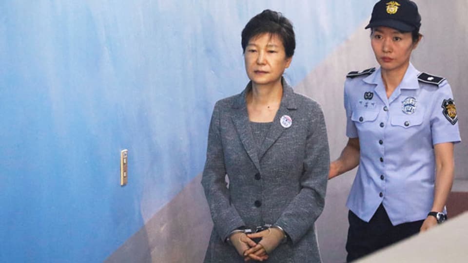 Die ehemalige südkoreanische Präsidentin Park Geun Hye vor Gericht am 25. August 2017 in Seoul.