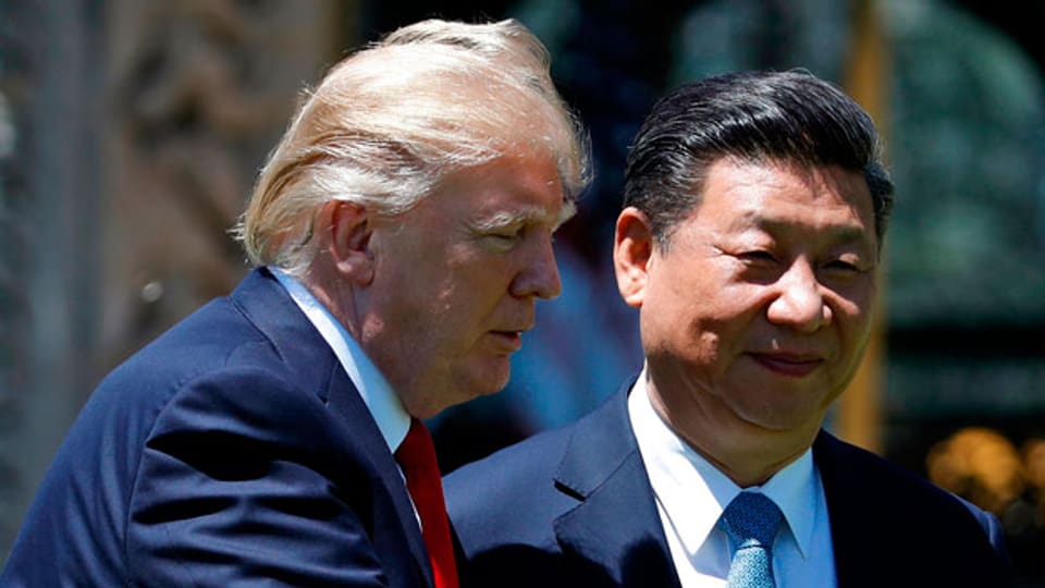 US-Präsident Donald Trump und der chinesische Präsident Xi Jinping am 7. April 2017.