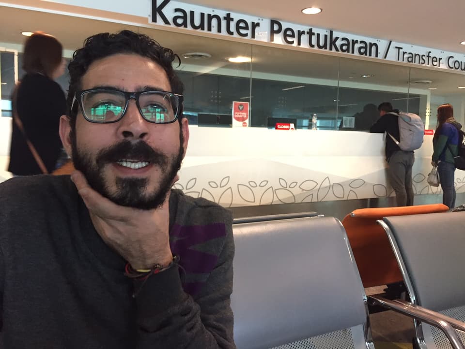 Der Syrer Hassan al Kontar am Flughafen Kuala Lumpur