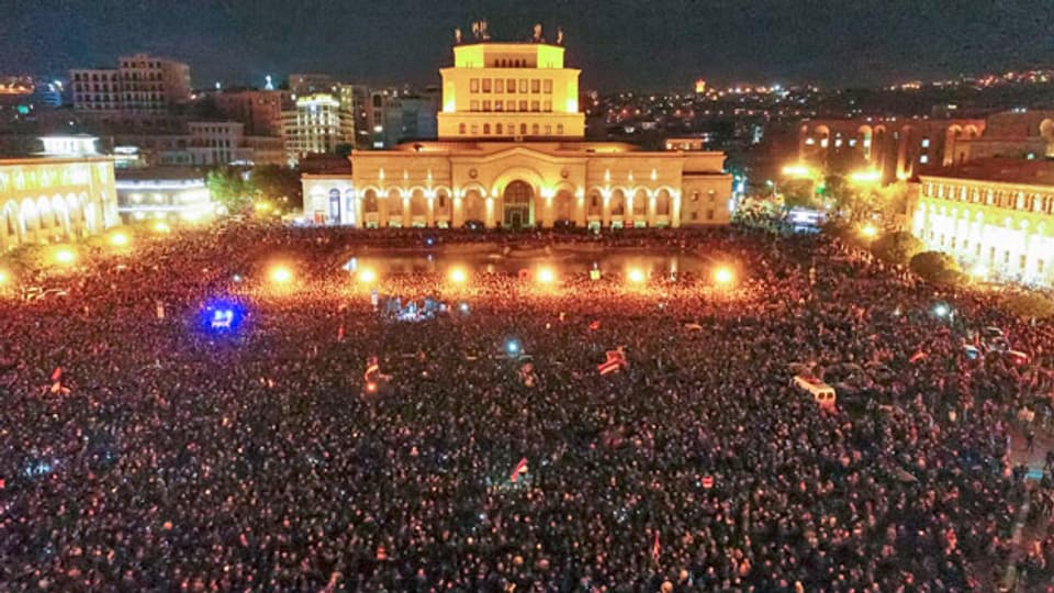 Massenproteste in Eriwan, Armenien.