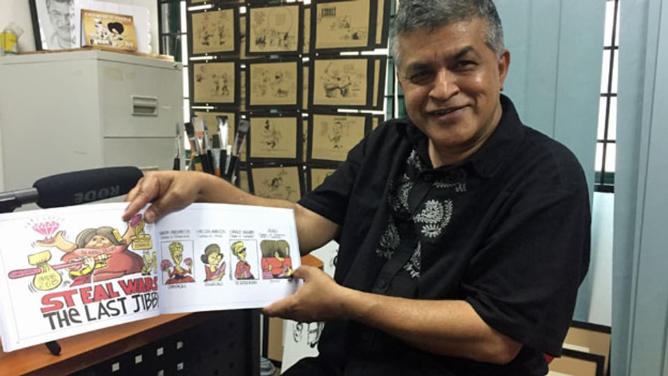 Zunar zeichnet seit Jahrzehnten gegen korrupte Politiker an.