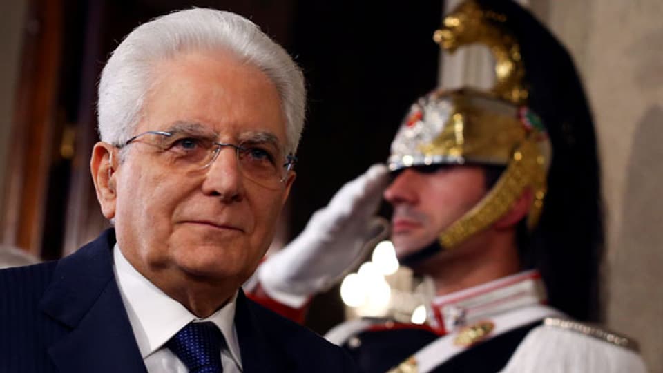 Sergio Mattarella, Staatspräsident von Italien. Er allein sucht den Premierminister aus.