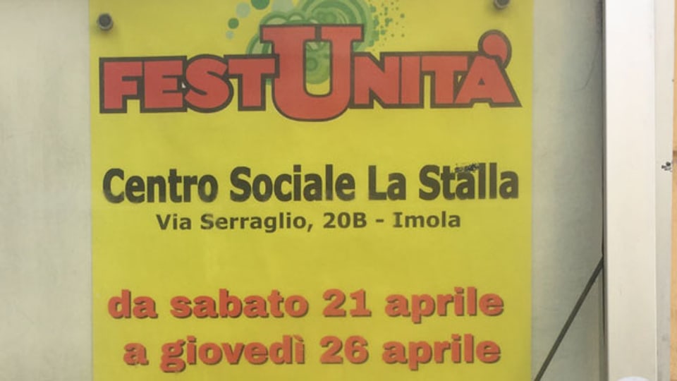 Werbeplakat der Sozialdemokraten in Imola.