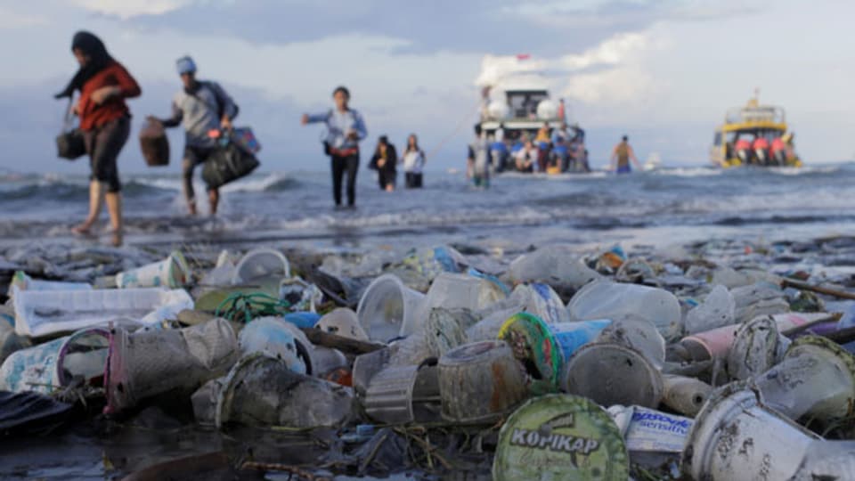 Plastikabfälle verschmutzen Strände, Flüsse und Meere.