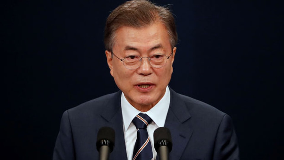 Südkoreas  Präsident Moon Jae-in.