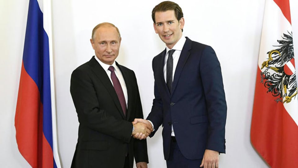 Der russische Präsident Wladimir Putin (links) und der österreichische Bundeskanzler Sebastian Kurz.