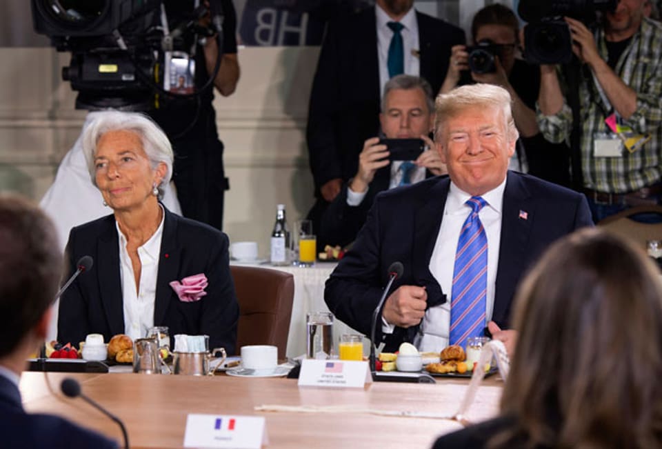 Lagarde und Trump am G7-Gipfel-Frühstück in Kanada