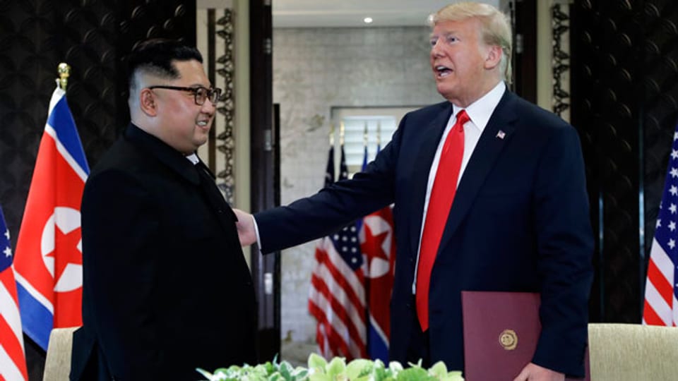 Kim Jong-un, Nordkoreanischer Diktatot (links) und Donald Trump, US-Präsident.