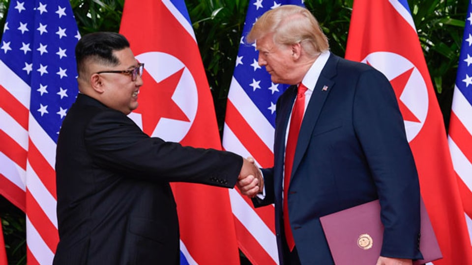 Kim Jong-un, Nordkoreanischer Diktatot (links) und Donald Trump, US-Präsiddent.