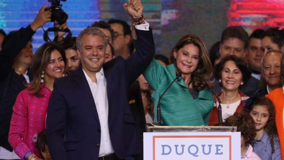 Siegerteam: Der neue kolumbianische Präsident Iván Duque (links) und Vize-Präsidentin Marta Lucía Ramirez.