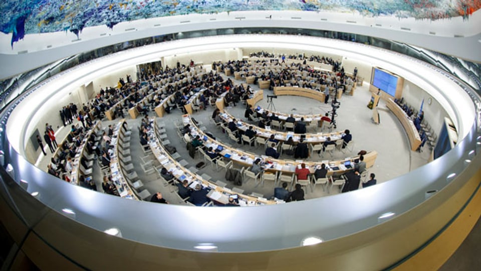 Tagung des Menschenrechtsrates in der Europazentrale der Vereinten Nationen in Genf.