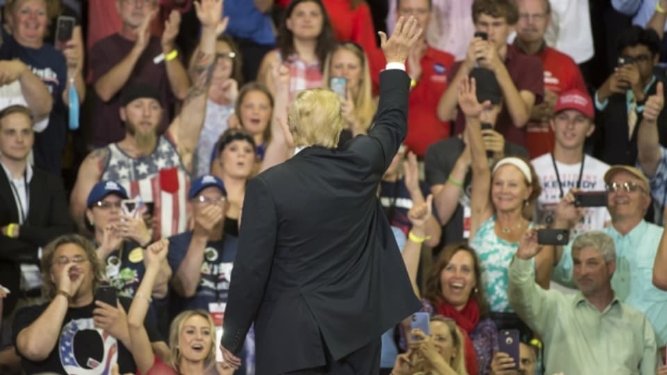 Donald Trump bei einer Veranstaltung vor Anhängern am Mittwoch in Minnesota.