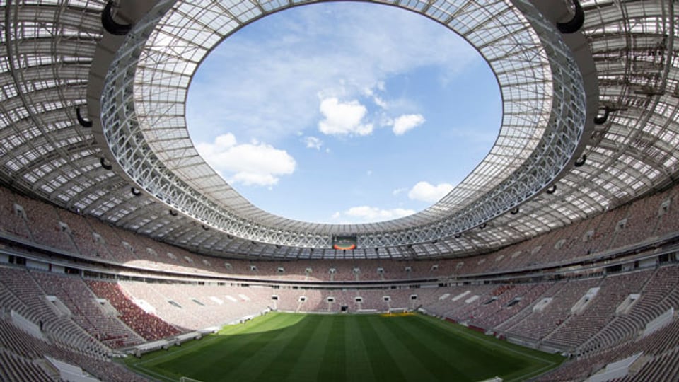 Das Fussballstadion Luzhniki in Moskau, Russland, in welchem der Finalmatch der WM stattfinden wird.