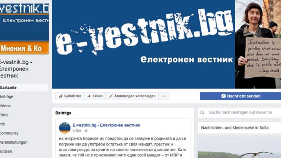 Die Online-Plattform e-vestnik.bg des kritischen Journalisten Ivan Bakalov.