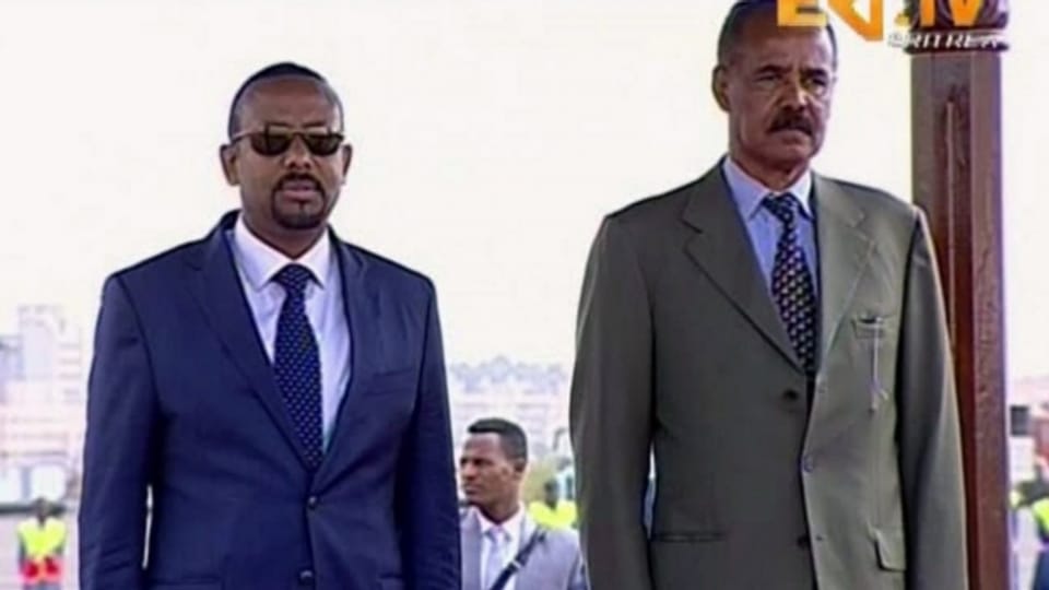 Der äthiopische Ministerpräsident Abiy Ahmed (links) traf erstmals den eritreischen Präsidenten Isaias Afwerki.