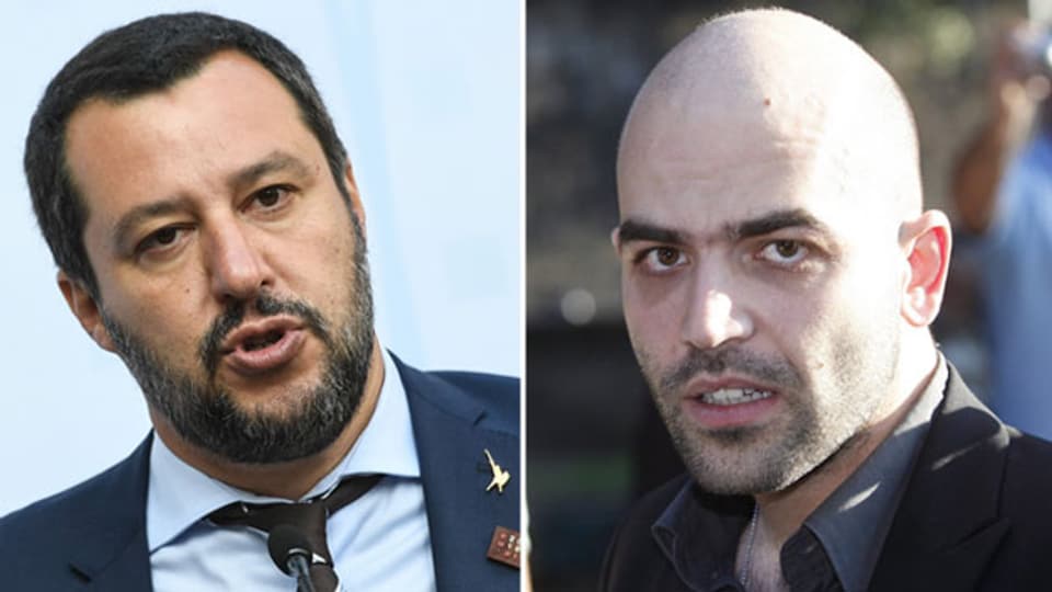 Italiens Innenminister Matteo Salvini (links) und der Anti-Mafia-Schriftsteller Roberto Saviano.