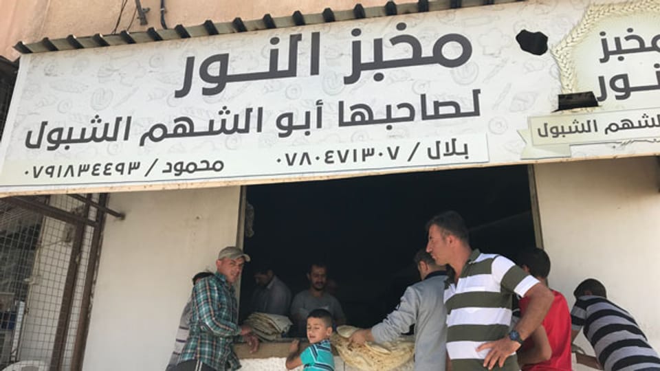 Mahmoud Al-shbools Bäckerei im jordanischen Shajara, an der Grenze zu Syrien
