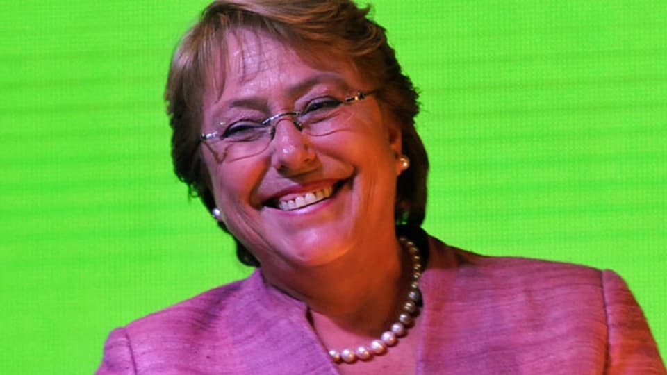 Michelle Bachelet, am Tag ihrer Wahl zur chilenischen Staatspräsidentin 2013.
