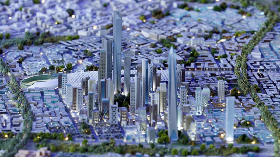 Modell der neu geplanten Hauptstadt Kairo im Maspero-Dreieck.