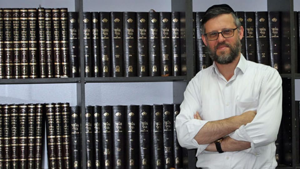 Schmuel Kalmus, einer der beiden Gründer der Firma Weel, die High-Tech und religiöses Studium verbindet.