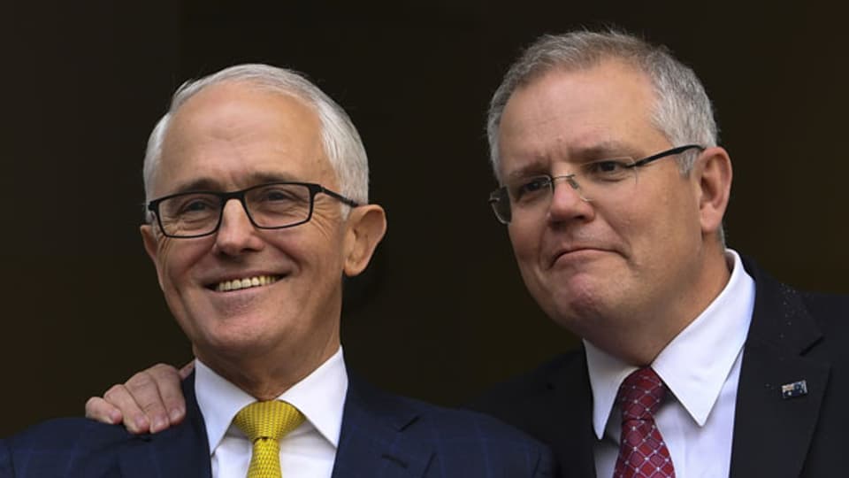 Nachfolger von Premier Malcolm Turnbull (links) wird der bisherige Schatzkanzler Scott Morrison.