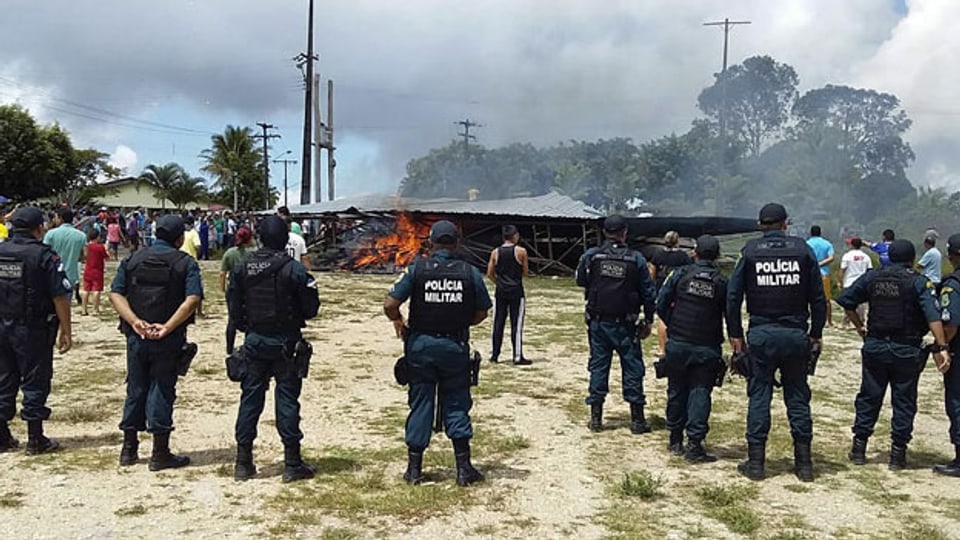 Brasilianische Militärpolizei an der Grenze zu Venezuela.
