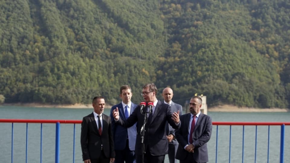 Der serbische Präsident Vucic durfte den Gazivoda-Staudamm im Kosovo besuchen.