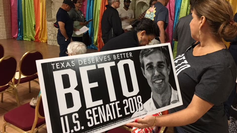 Wahlplakat des Demokraten Beto O'Rourke in Texas.