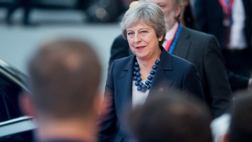 Die britische Premierministerin Theresa May am EU-Gipfel in Salzbur