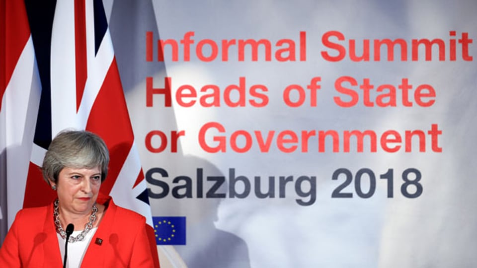 Grossbritanniens Premierministerin Theresa am EU-Gipfel in Salzburg am 20. September 2018.