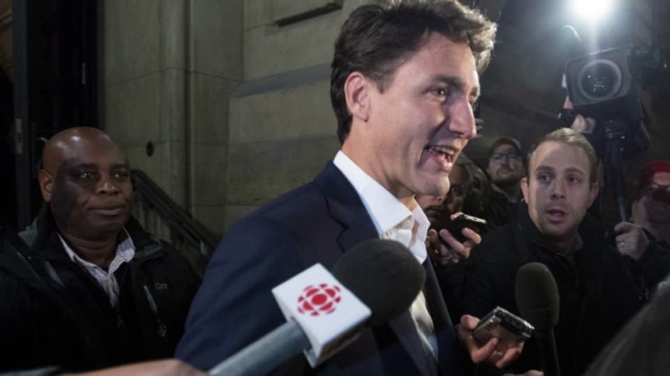  Der kanadische Premierminister Justin Trudeau nach dem Abschluss der Nafta-Verhandlungen.