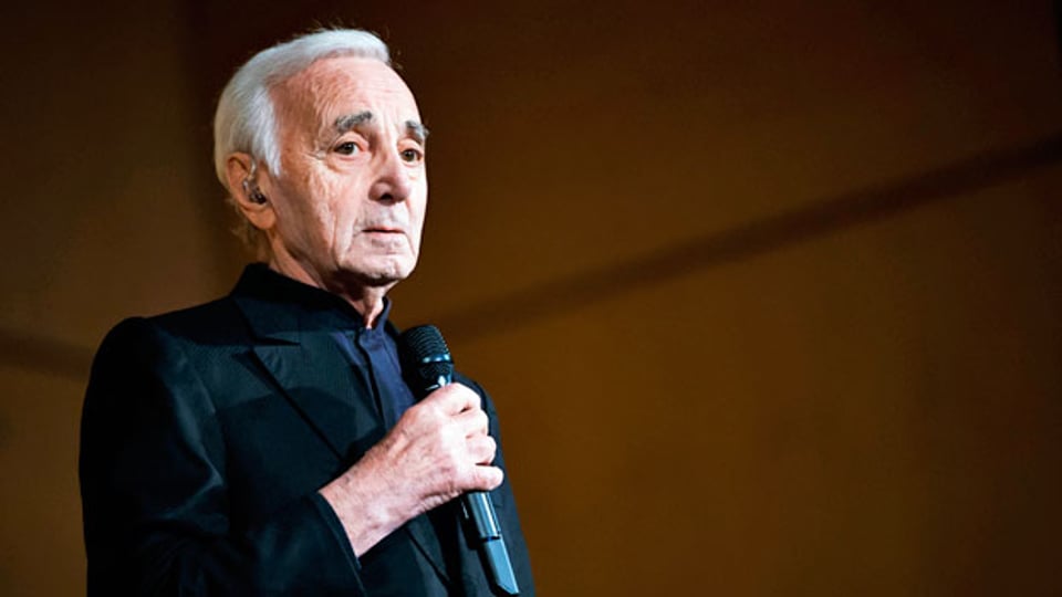 Der in Armenien geborene französische Sänger Charles Aznavour im März 2018 am «Grand Concert de la Francophonie» zu Ehren von Armenien.