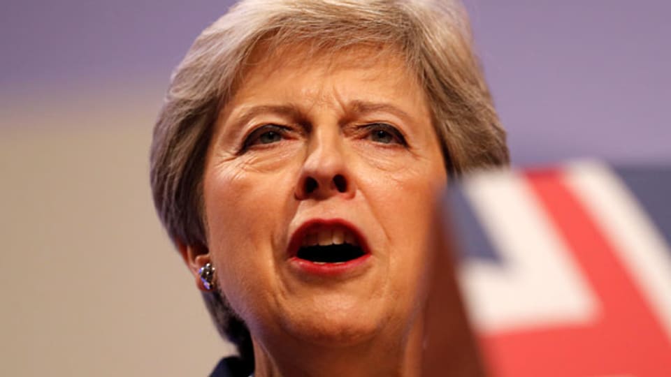 Theresa May hält ihre Abschlussrede am Tory-Parteitag in Birmingham.