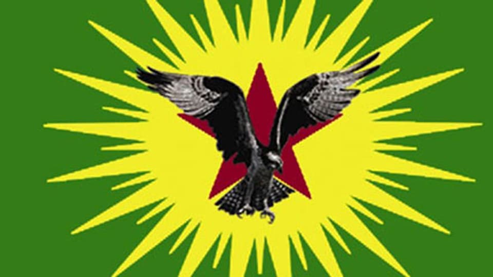 Emblem der geheimen Unterorganisation «Komalen Ciwan», die als bewaffneter Arm der PKK gilt. Printscreen Website.