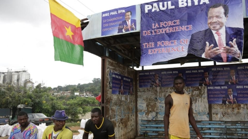 Wahlplakat in Yaoundé