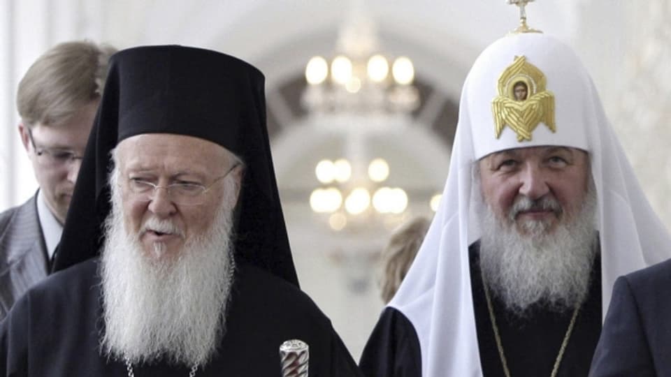 Auf Konfrontationskurs: Patriarch Bartolomaios von Konstantinopel und Patriarch Kiril von Moskau.