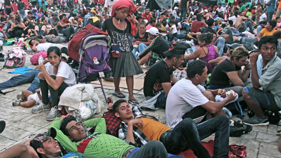 Honduranische Migranten in der Stadt Huixtla im Bundesstaat Chiapas, Mexiko, am 22. Oktober 2018.