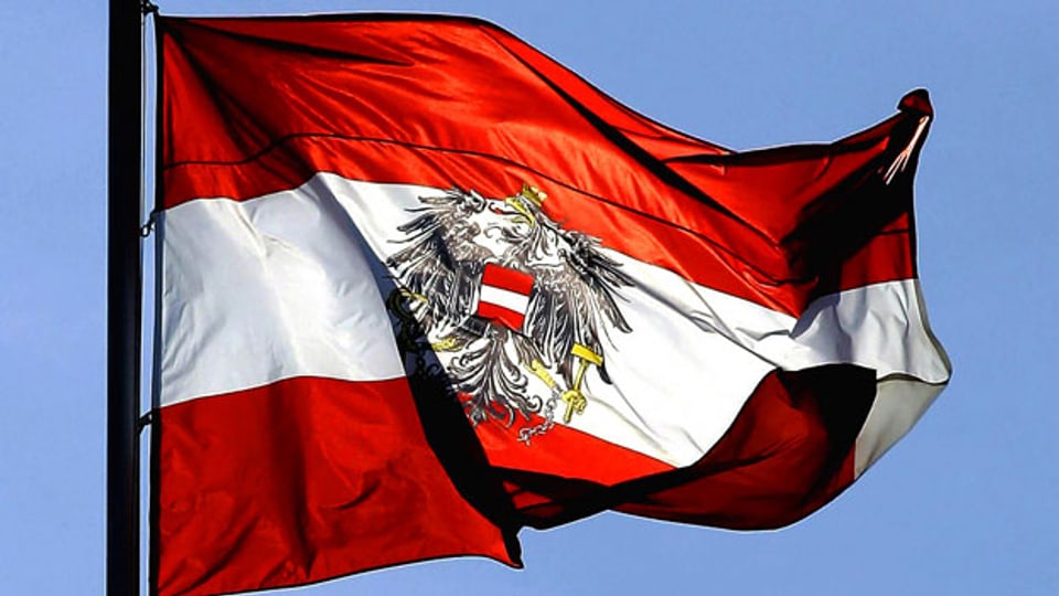 Die Fahne von Österreich.