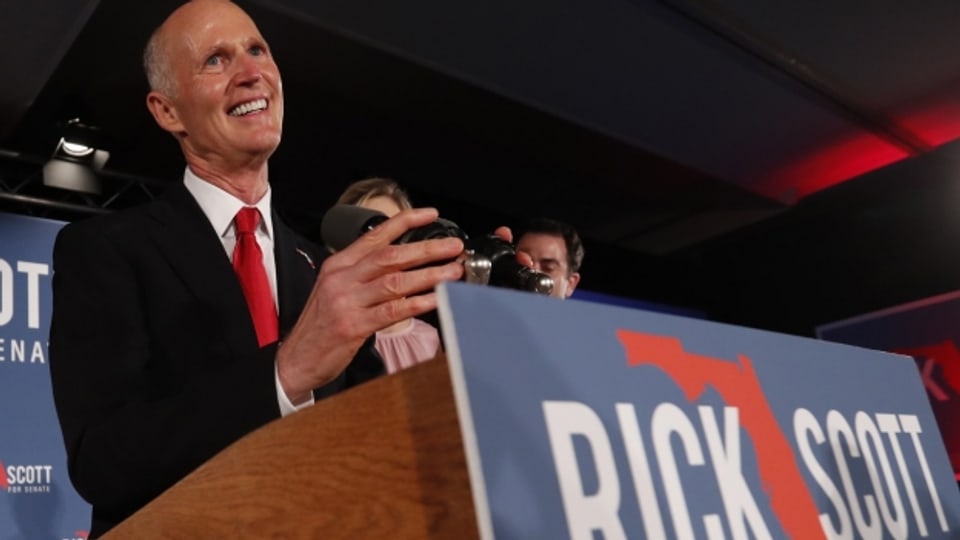 Wichtiger Sieg: Der Ex-Gouverneur Floridas, Rick Scott, holt für die Republikaner den nicht nur symbolisch wichtigen Senatssitz im Swing State.