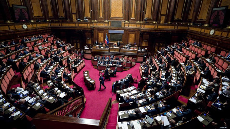 Der italienische Ministerpräsident Giuseppe im italienischen Senat.