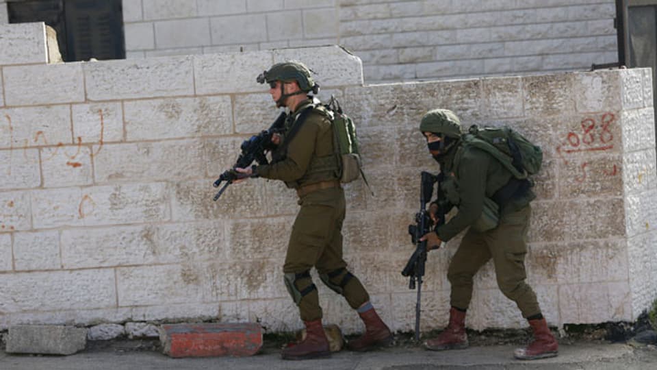 Israelische Soldaten in der Stadt Ramallah im Westjordanland.