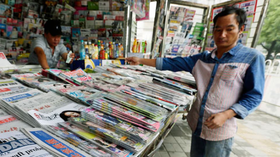 Zeitungskiosk in Peking. Symbolbild