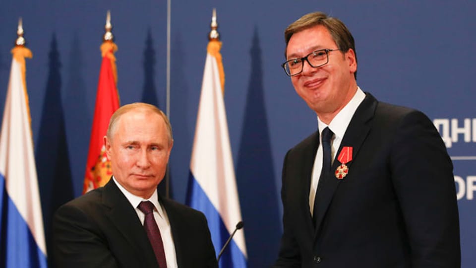 Der russische Präsident Vladimir Putin (links) und der serbische Präsident Aleksander Vucic.