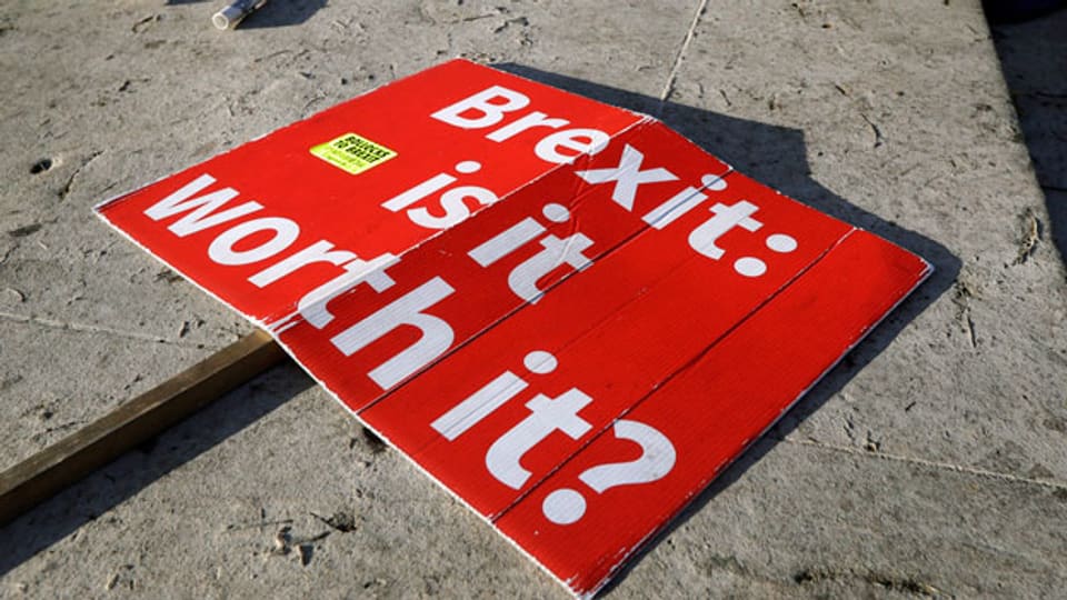 «Brexit: Ist es das wert?» Plakat am 22. Januar 2019 in London.